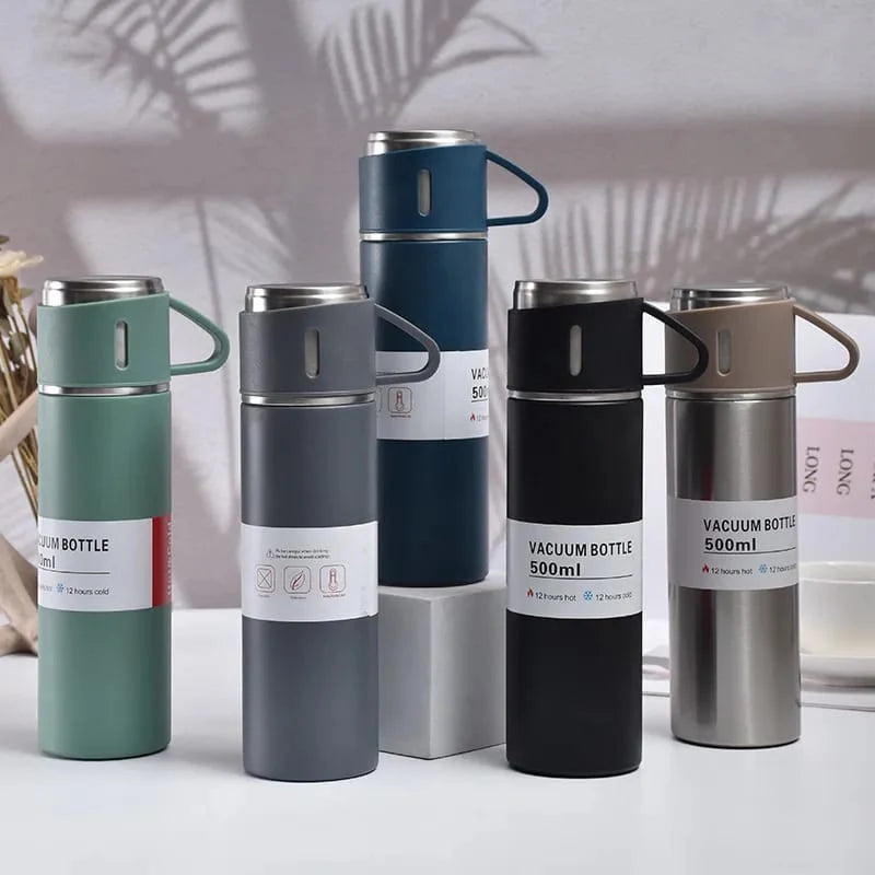 500ML Stainless Steel Insulated Bottle with Travel cups