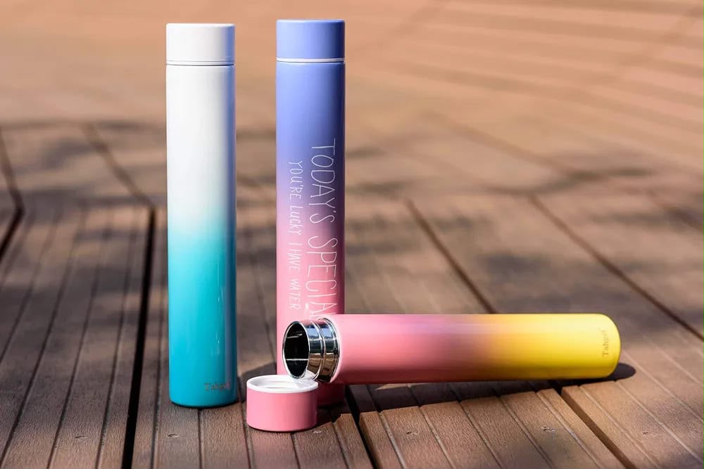 300ml Long Slim Water Bottle, Stainless Steel Thermos Water Bottle